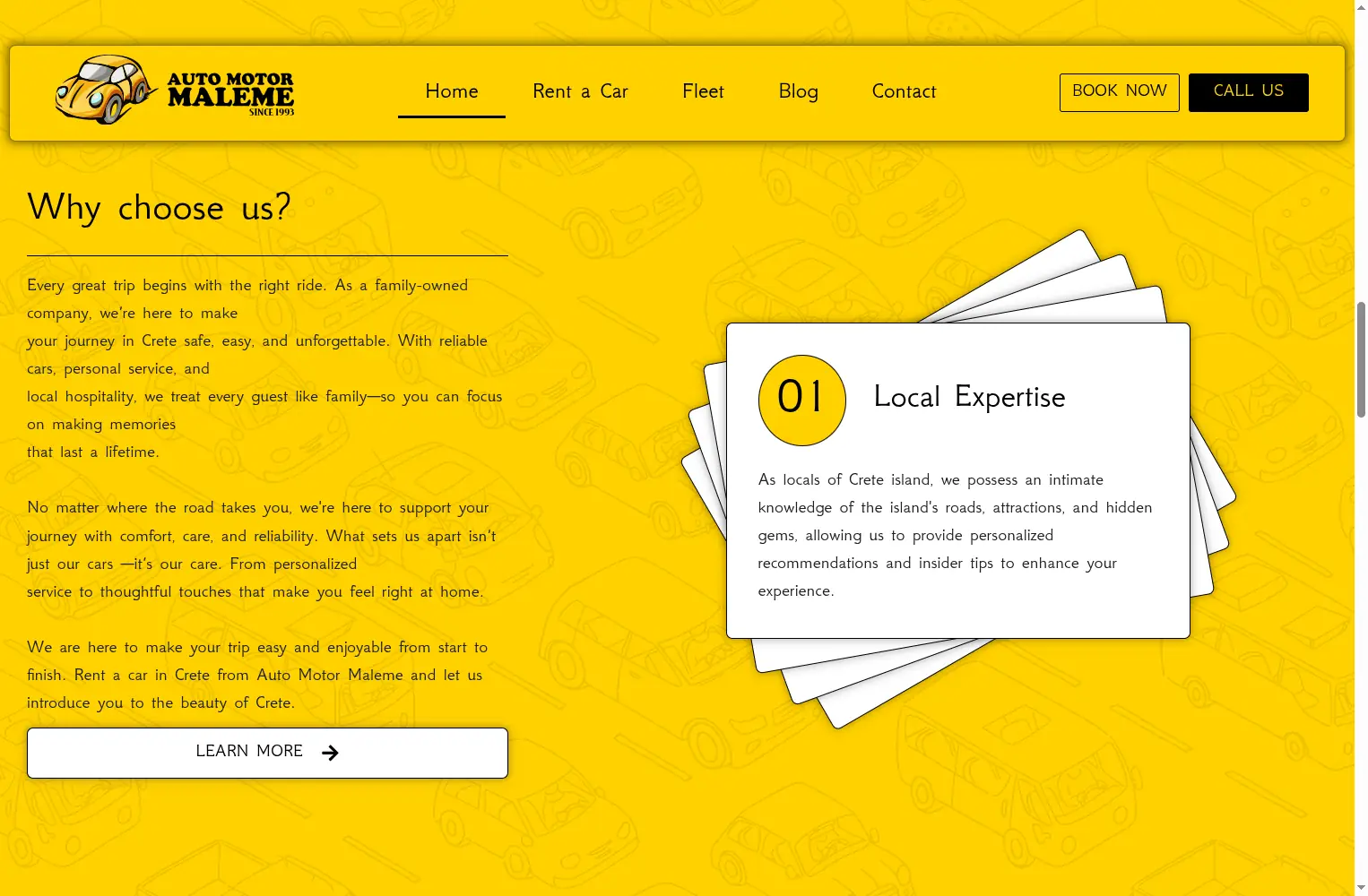 automotormaleme.com home page 3 Ιστοσελίδα Ενοικίασης Αυτοκινήτων,σύστημα ενοικίασης οχημάτων,κατασκευή ιστοσελίδας,σύστημα κρατήσεων οχημάτων,Σύστημα διαχείρισης ενοικίασης οχημάτων Auto Motor Maleme EGNITE Digital Transformation Agency
